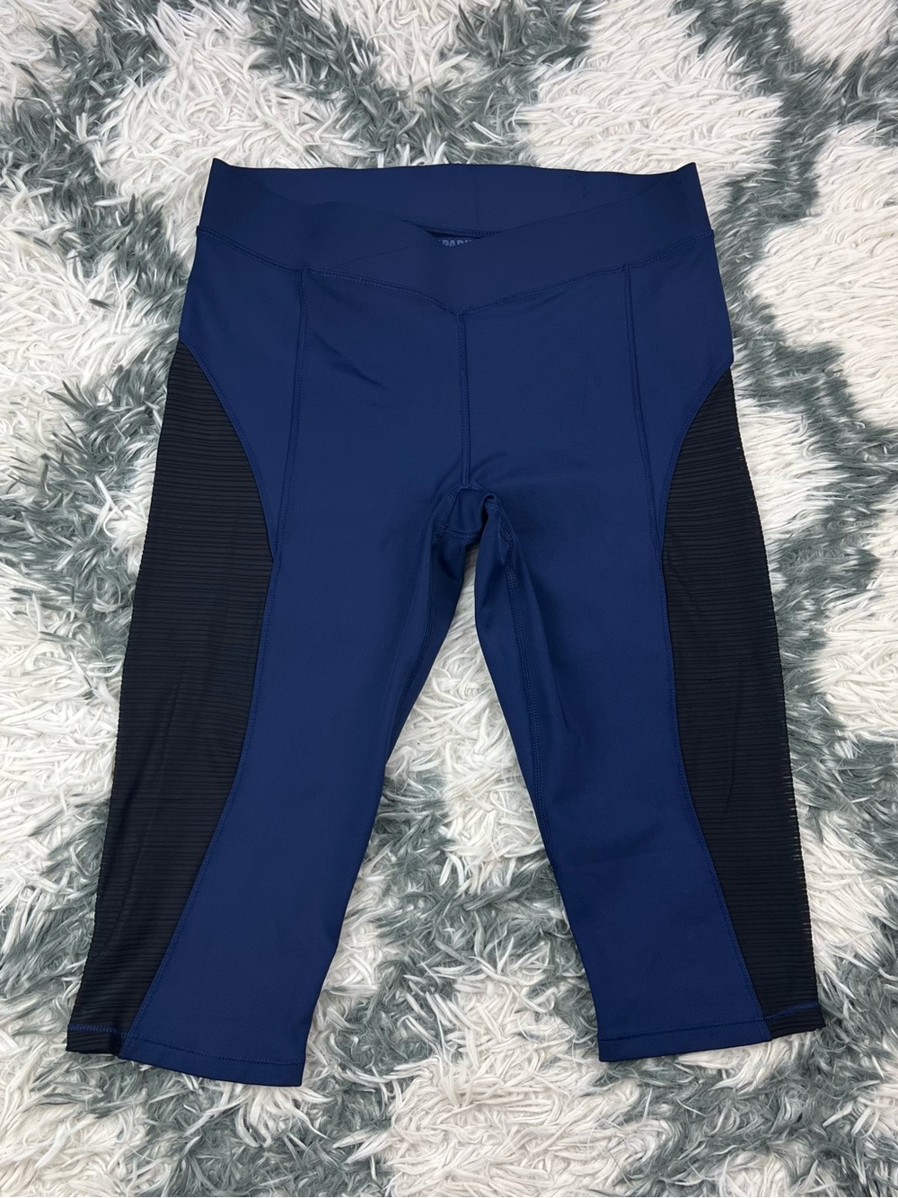 Ivy Park Women’s Blue Capri Leggings Workout Yoga Size Medium Mesh